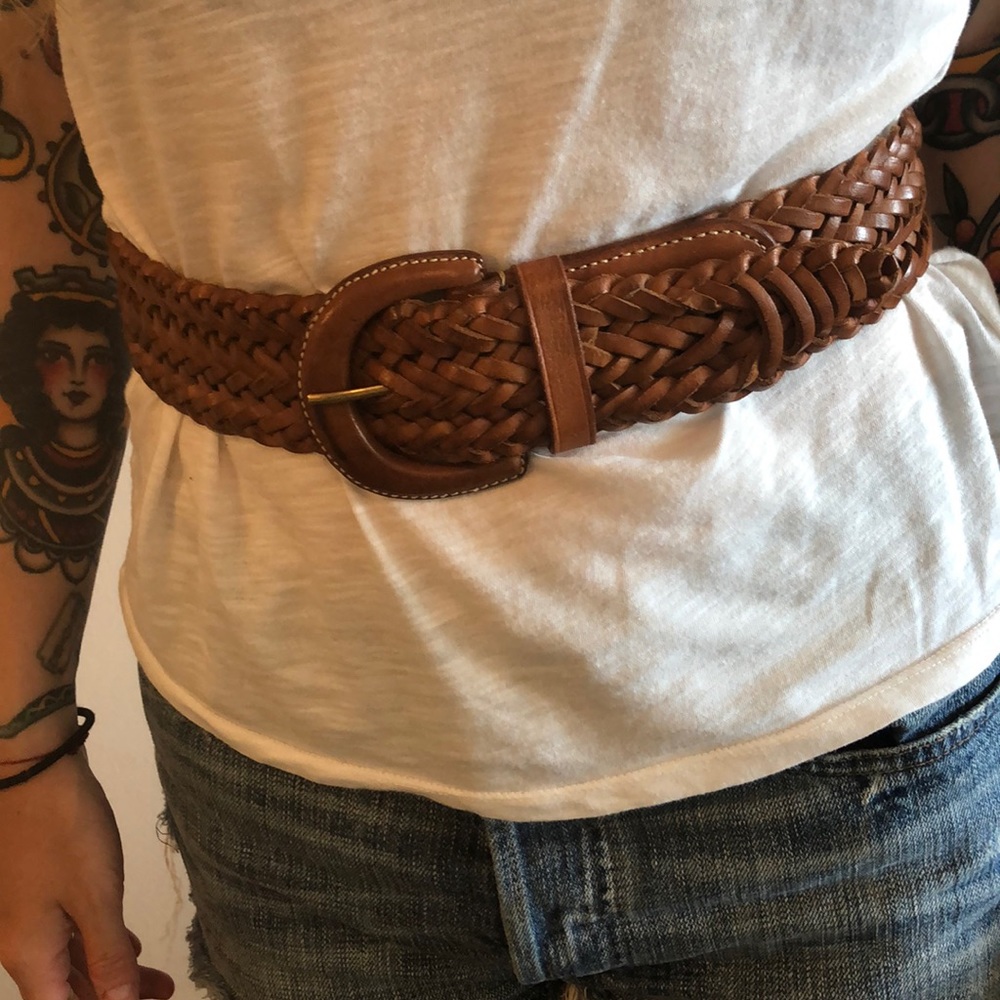 Braided leather belt s/m